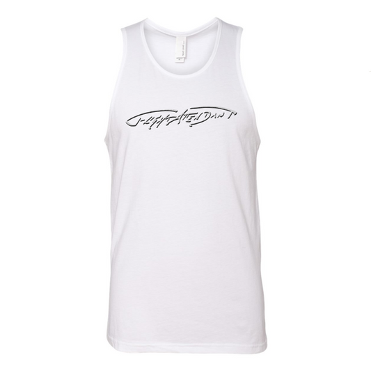 "Under the Powerlines" Unisex White Tank Top